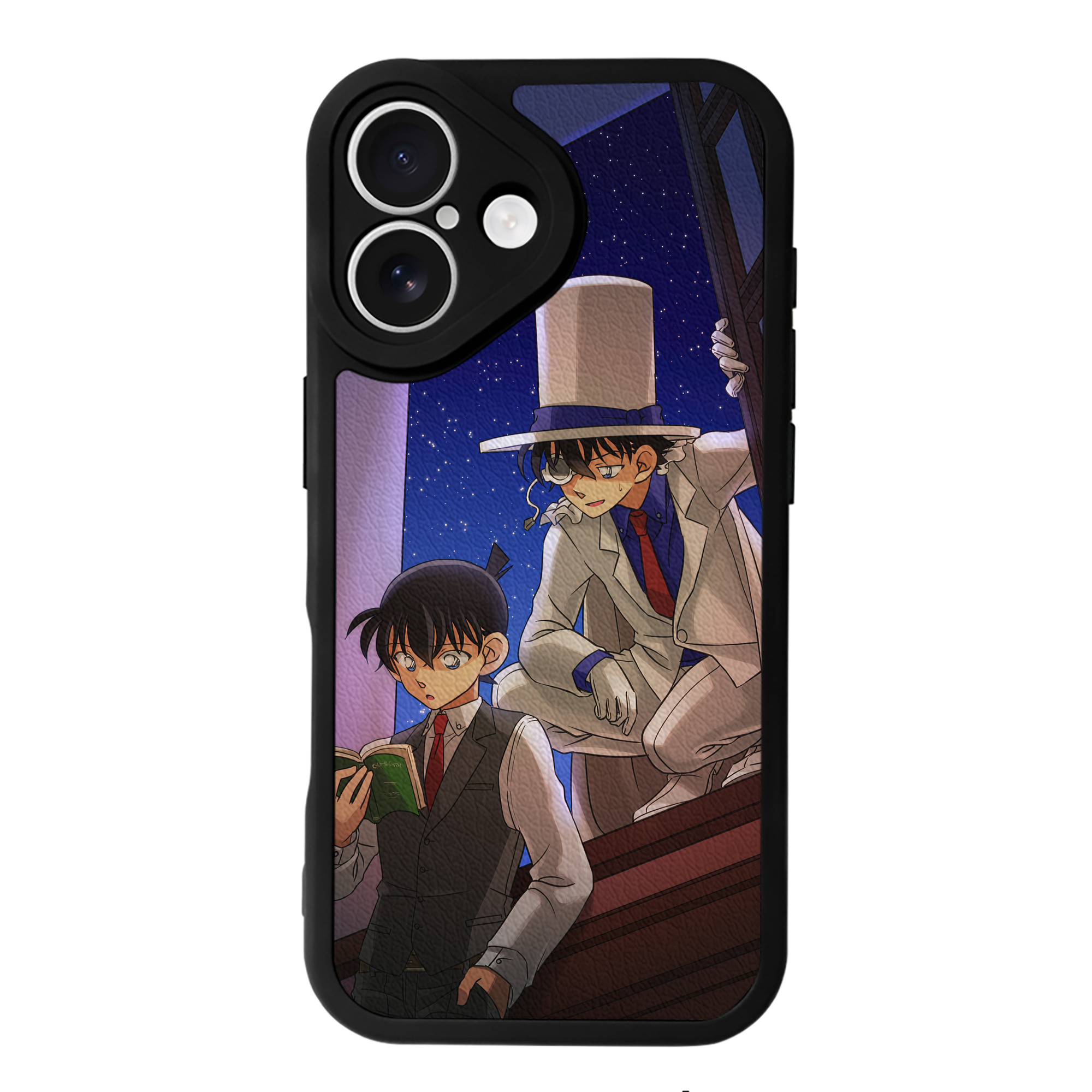 （画像用） 名探偵コナン Detective Conan 【iPhone 16シリーズ対応】シリコンスマホケース（レザー調） 材質：シリコン
